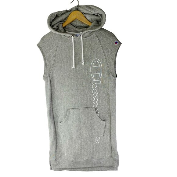 CHAMPION Dress Womens Size Small Reverse Weave Hoodie Gray Pullover Sweatshirt - Picture 2 of 4